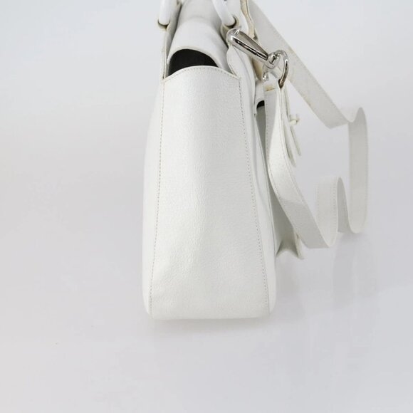 GUCCI Hand Bag Leather 2way White Silver - Picture 7 of 16